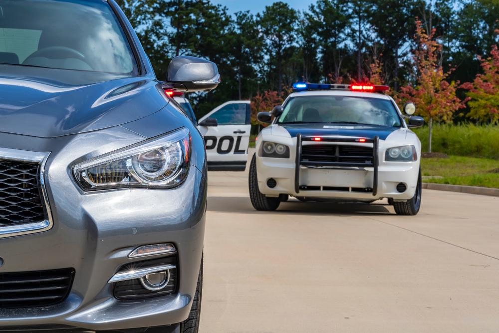 cops pulled up behind a car